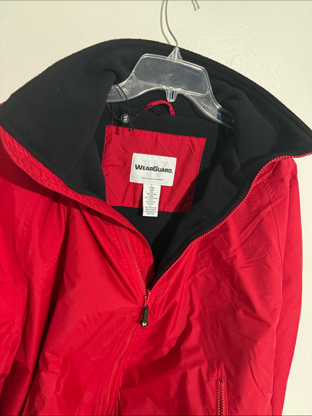 WearGuard Red Bomber Jacket - Men's Lightweight Varsity